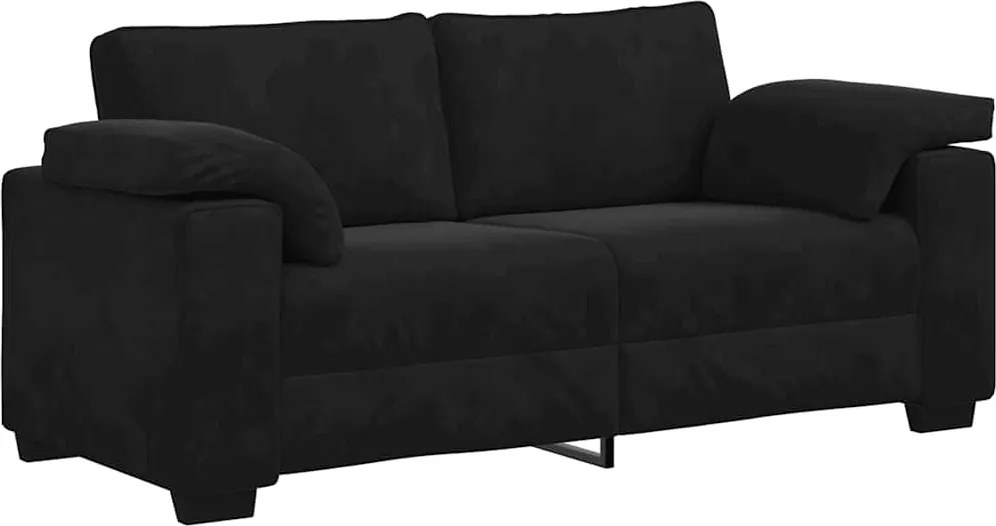 vidaXL fekete bársony loveseat kanapé 180x77x82 cm