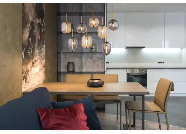 Globo 15345-8A - Csillár zsinóron BLACKY 8xE14/40W/230V réz