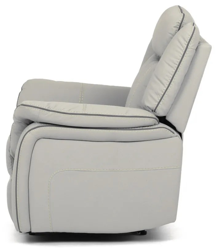 Fotoliu relax cu control electric, tapițerie din piele ecologică de culoarea trufei