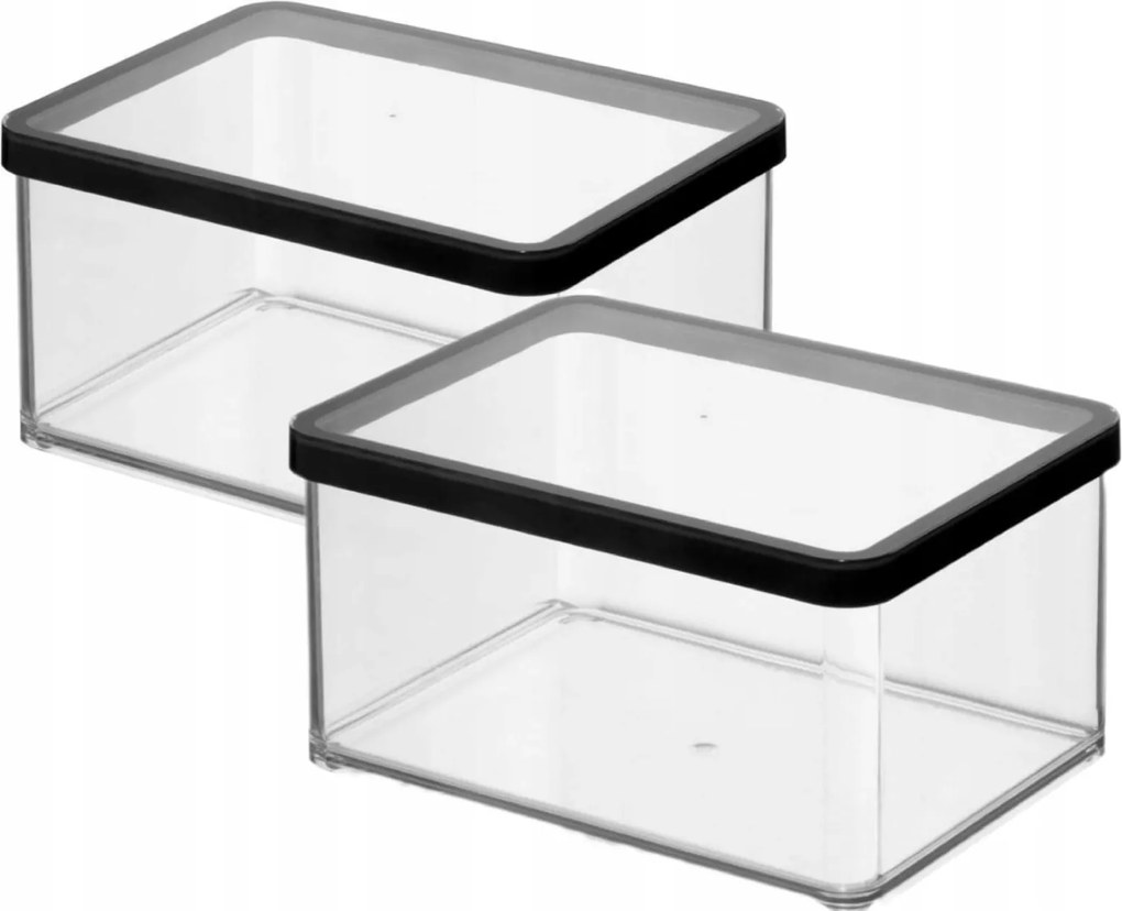 Rotho 2 Db-os Ételtároló Szett Ömlesztett Árukhoz 2,25L Fekete Loft