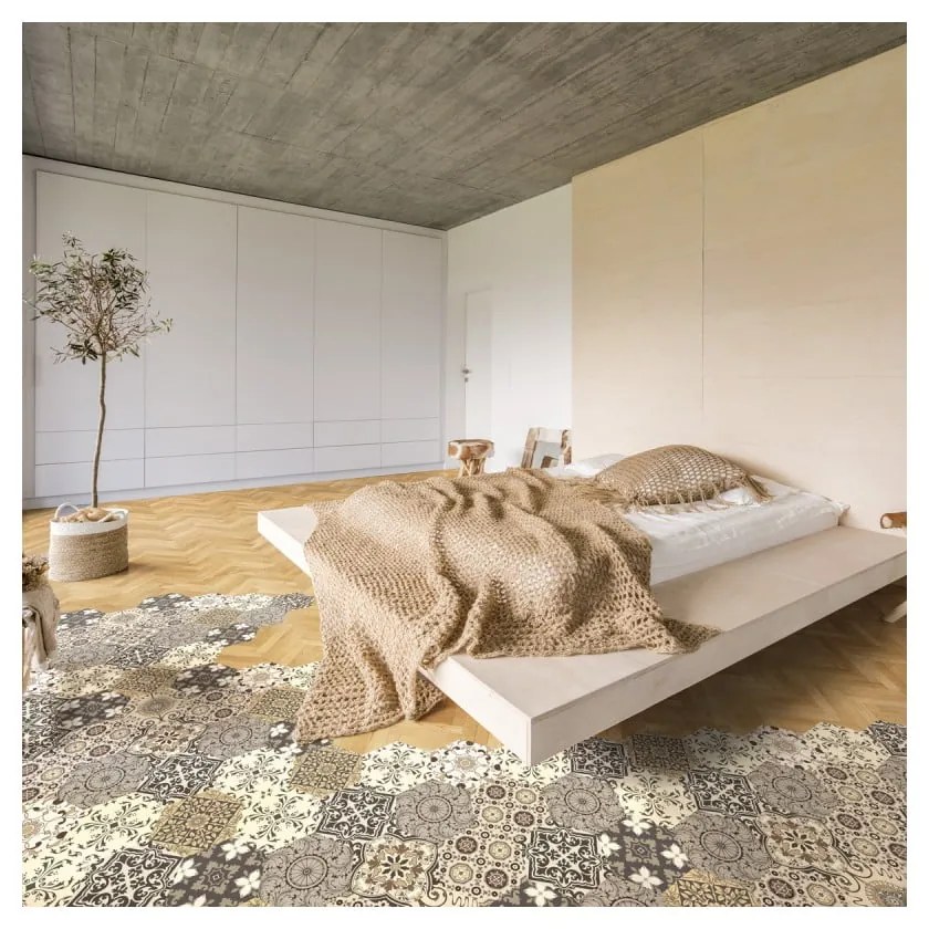 Floor Stickers Hexagons Luiza 10 db-os padlómatrica szett, 40 x 90 cm - Ambiance