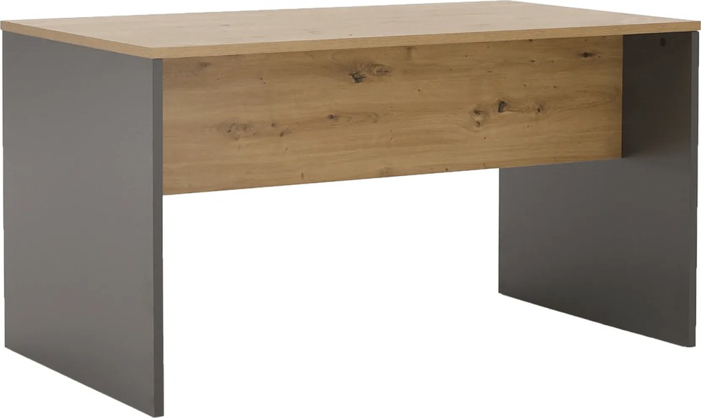 Íróasztal, grafit/tölgyfa artisan, RIOMA NEW TYP 11