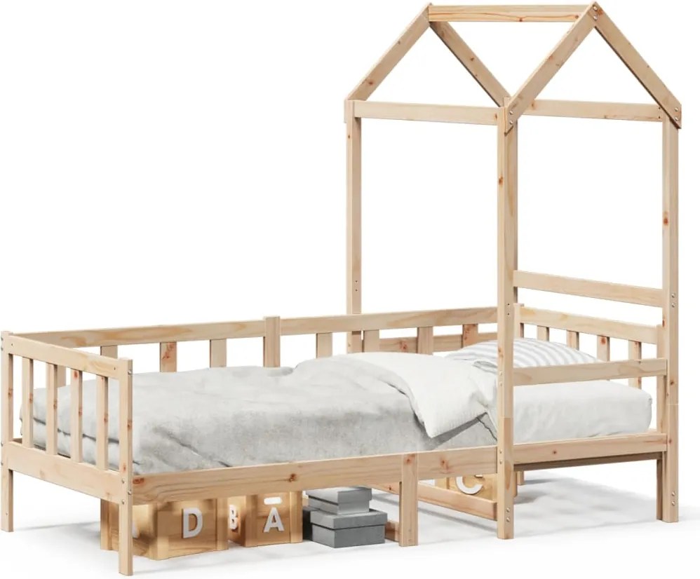 vidaXL tömör fenyőfa kanapéágy tetővel 80 x 200 cm