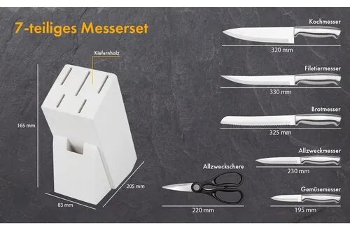 Classbach MBS 4018 7 db-os késkészlet, fehér