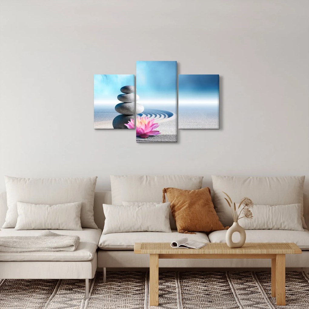 Homok, liliom és spa kövek képe (90x60 cm)