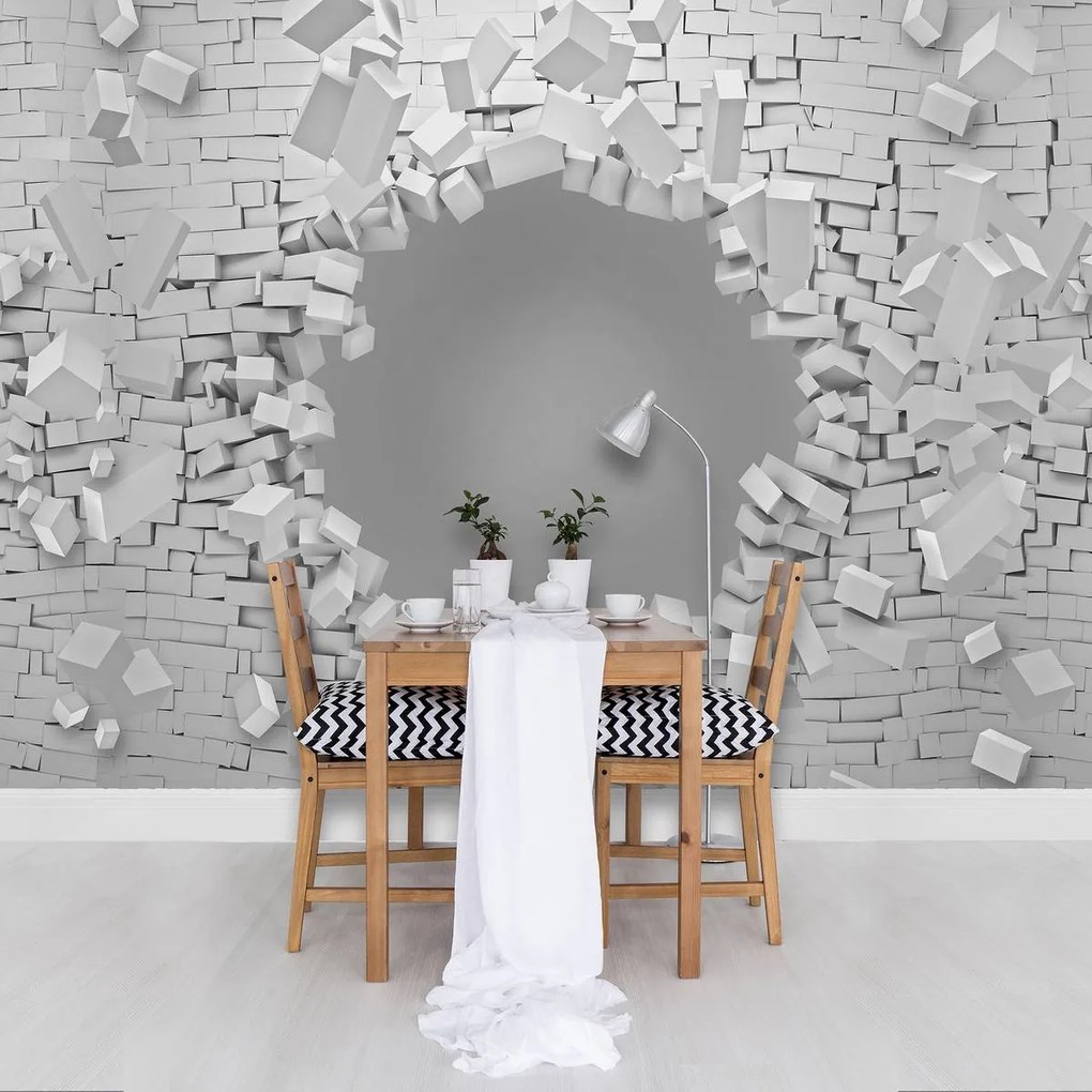 Fotótapéta - 3D-s robbanás egy téglafal (152,5x104 cm)