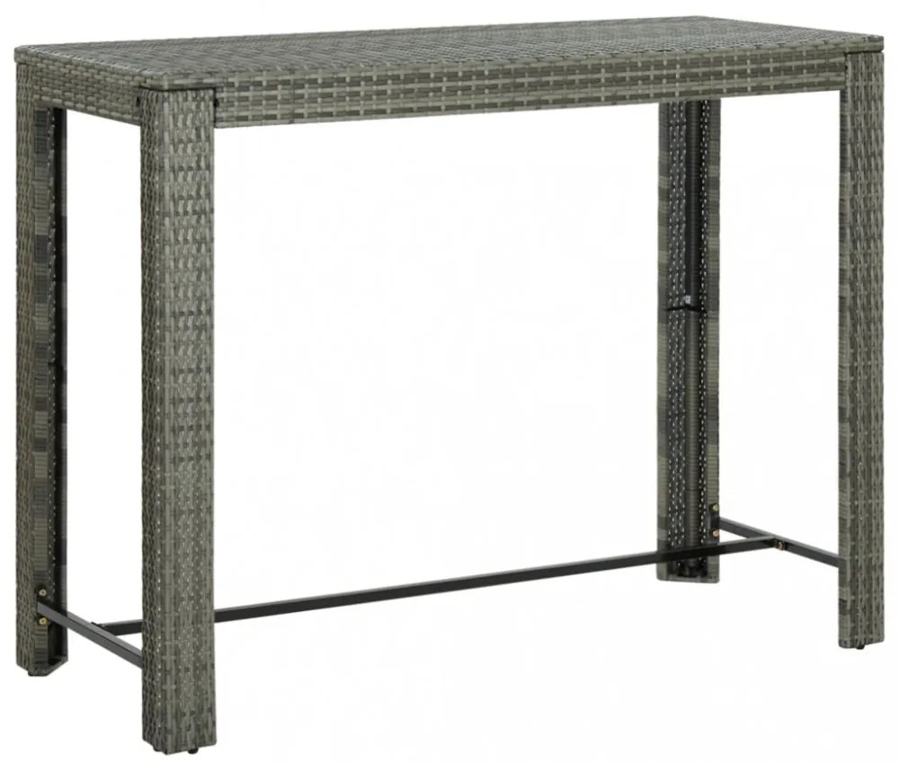 7 részes szürke polyrattan kültéri bárszett kartámasszal