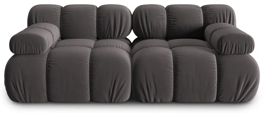 Sötétszürke bársony kanapé 188 cm Bellis – Micadoni Home