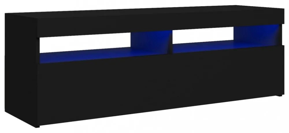 fekete TV-szekrény LED-lámpákkal 120 x 35 x 40 cm