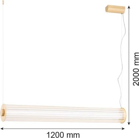 ARGON 8624 HAMPTON Modern Led Függesztett Lámpa Csiszolt Sárgaréz, Átlátszó LED IP20