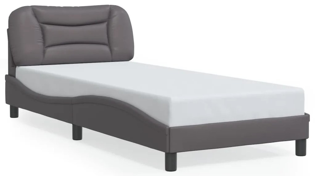 szürke műbőr ágykeret matrac nélkül Hvar 80 x 200 cm
