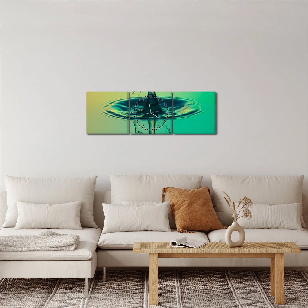 Vízcseppek képe (órával) (90x30 cm)