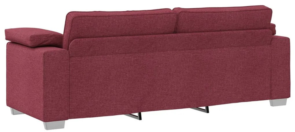3 darabos kanapészett párnákkal, szép borvörös anyagból