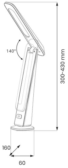 LED dimmelhető, tölthető asztali lámpa TOP LED/4W/5V 1800 mAh 3000/4000/5000K barna/fekete