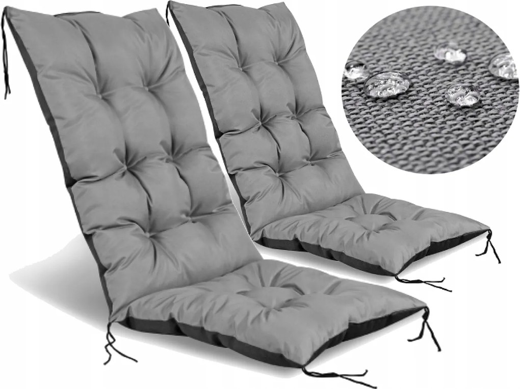 Kerti székpárna 50x50x80 cm Kötött Vízálló Szürke