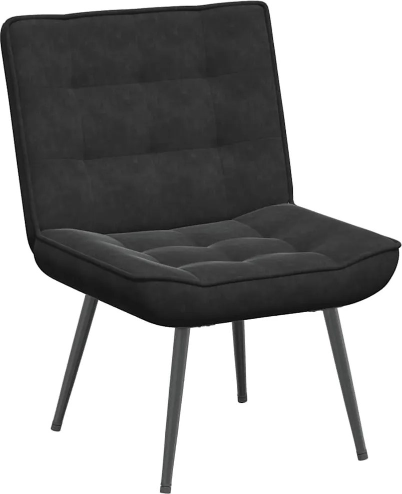 vidaXL fekete bársony pihenőfotel 64 x 74 x 84 cm