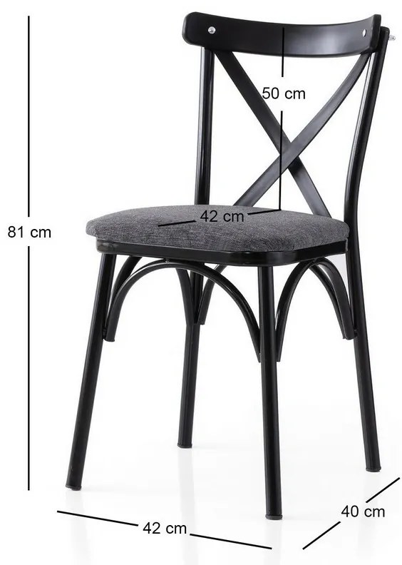 Ekol Anthracite and Black étkezőszékek, 2 db