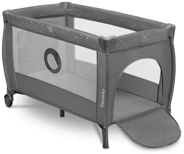 Lionelo - Utazóágy STEFI PLUS, szürke/többszínű