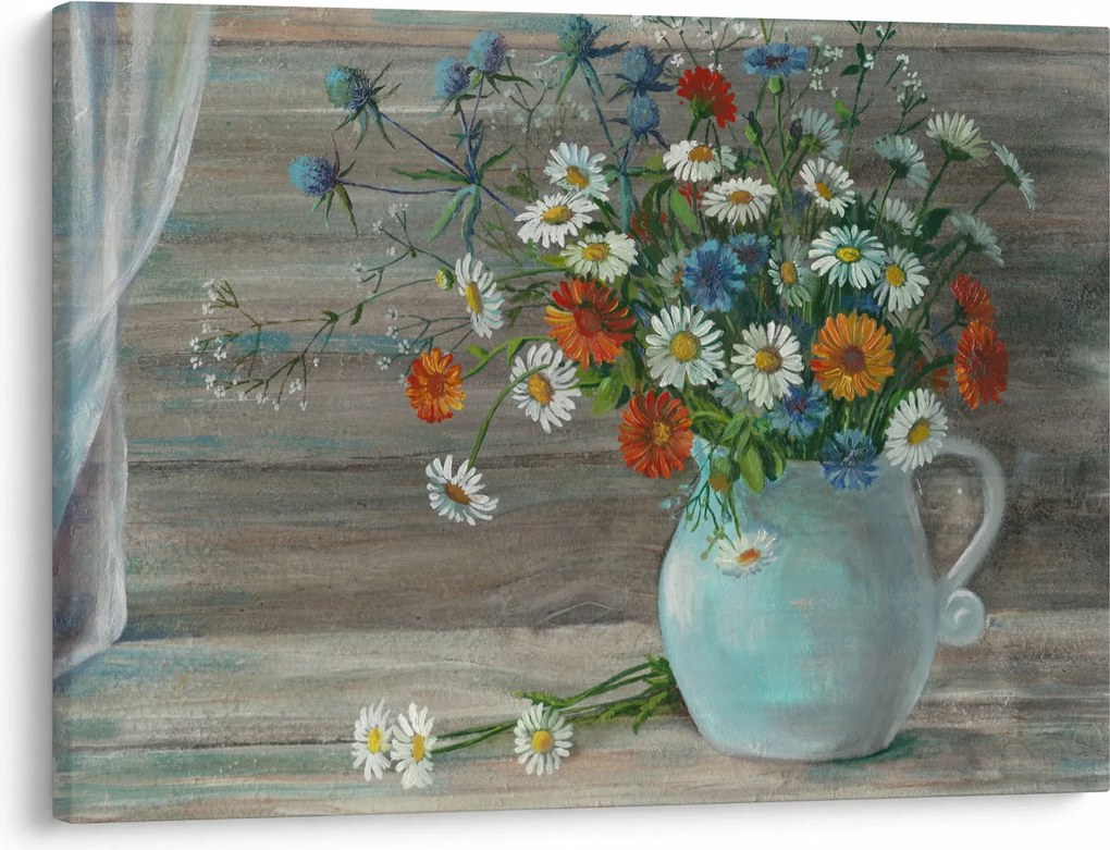 Kép - réti virágok, olajfestmény (70x50 cm)