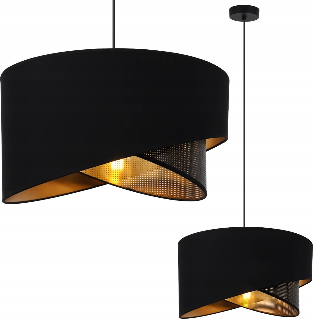 Mennyezeti Függőlámpa Fekete Csillár Arany Aszimmetrikus Hálós Lámpabúra