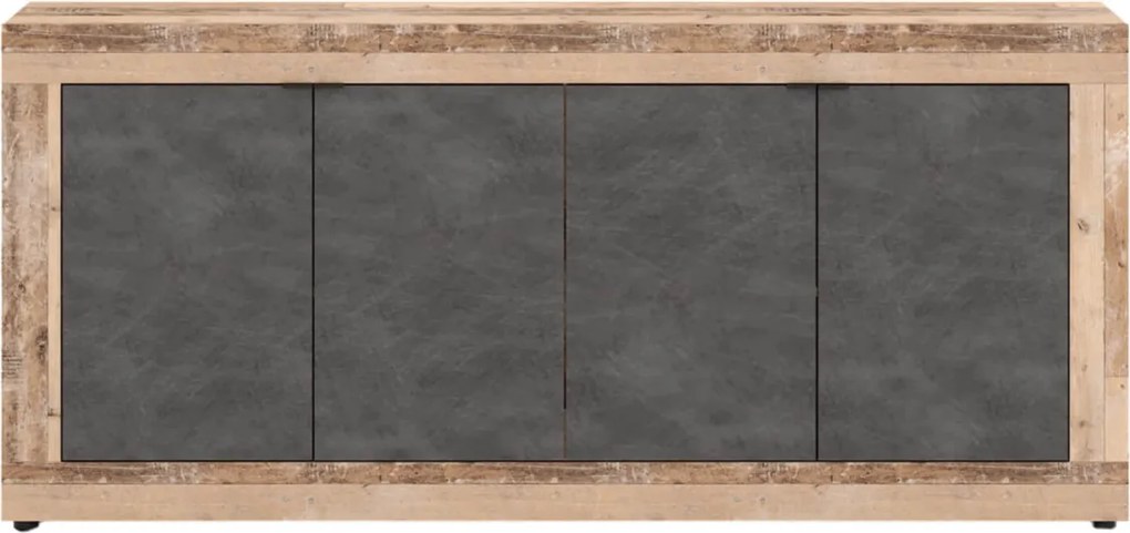 BLAGO komód 180 cm fekete/natúr tölgy