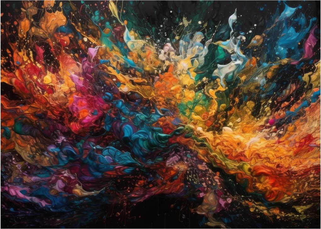 Üveg kép - Színes absztrakció II. (70x50 cm)