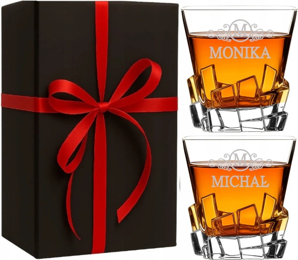 Kristály poharak Bohemia whisky gravírozás Ajándék Születésnap Évforduló