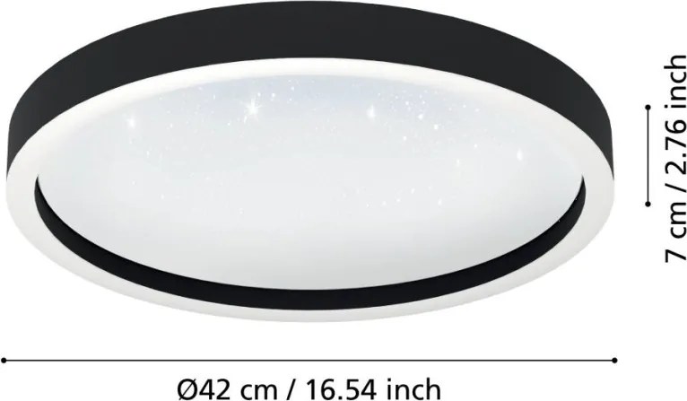 EGLO 900411 MONTEMORELOS-Z Kerek Mennyezeti Lámpa Fehér, Fekete LED IP20