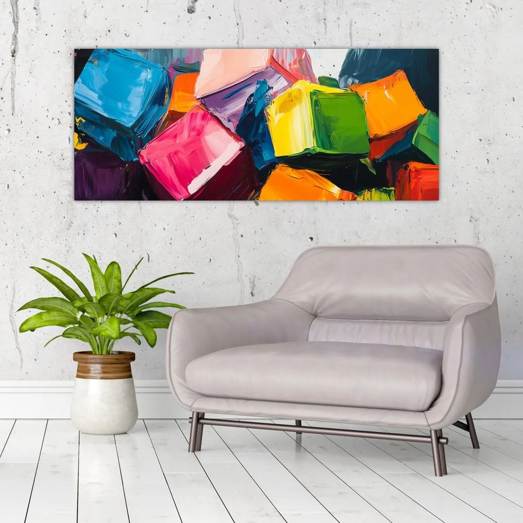 Kép - Színes kockák (120x50 cm)