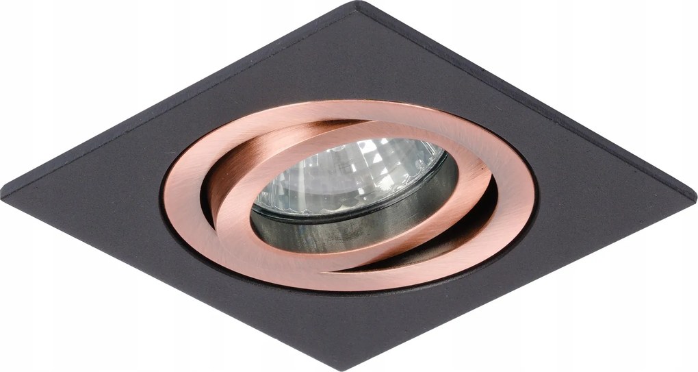 Lámpatest Négyszögletes Mozgatható GU10 Fekete Réz Fekete Réz