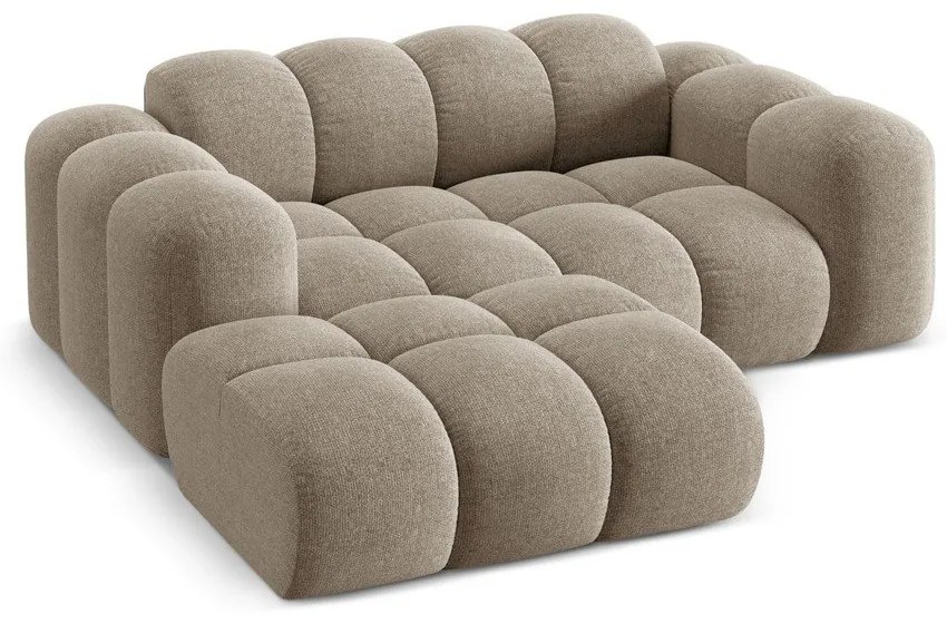 Világosbarna zsenília sarokkanapé (bal oldali-heverő résszel) Treno – Cosmopolitan Design