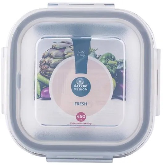 Altom Fresh üveg ételtárolódoboz műanyag tetővel - 450 ml