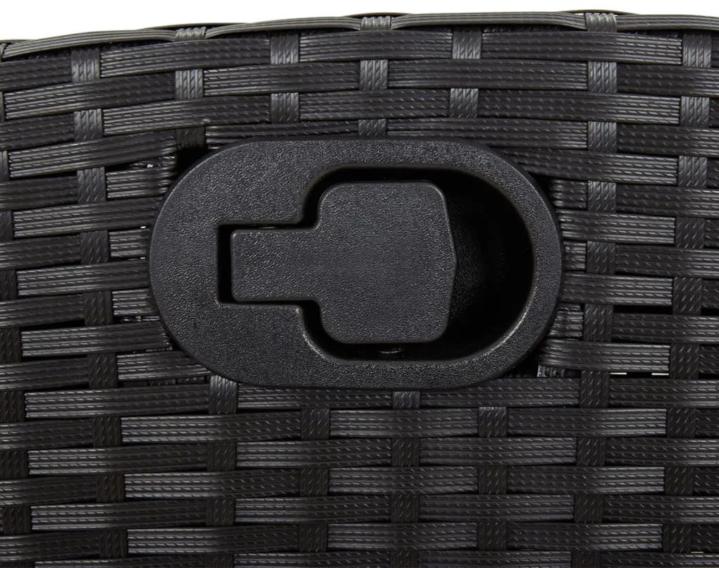 3 részes fekete polyrattan bisztrógarnitúra párnával