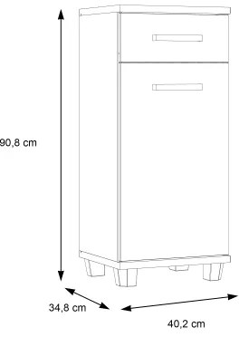 Fürdőszobai szekrény VENOM fehér/sonoma tölgy