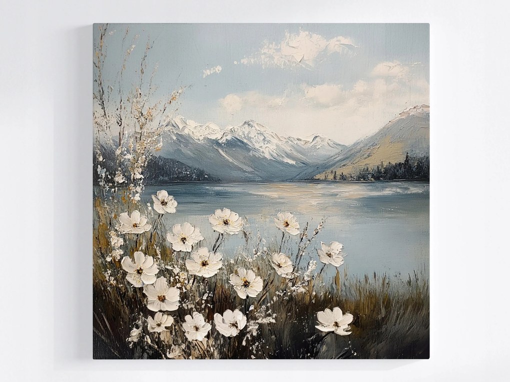 Poszter Tájkép Hegyek Tátra Tó Völgy Virágok 80x80