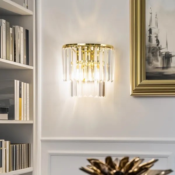 Brilagi - LED Fali kristály lámpa MOZART 2xE14/40W/230V arany