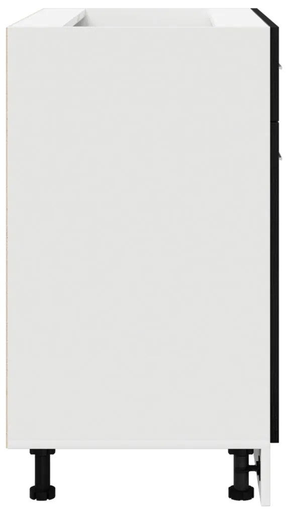 Fekete tölgyes szekrény fiókkal, 80 x 46 x 81,5 cm, Műanyagból készült