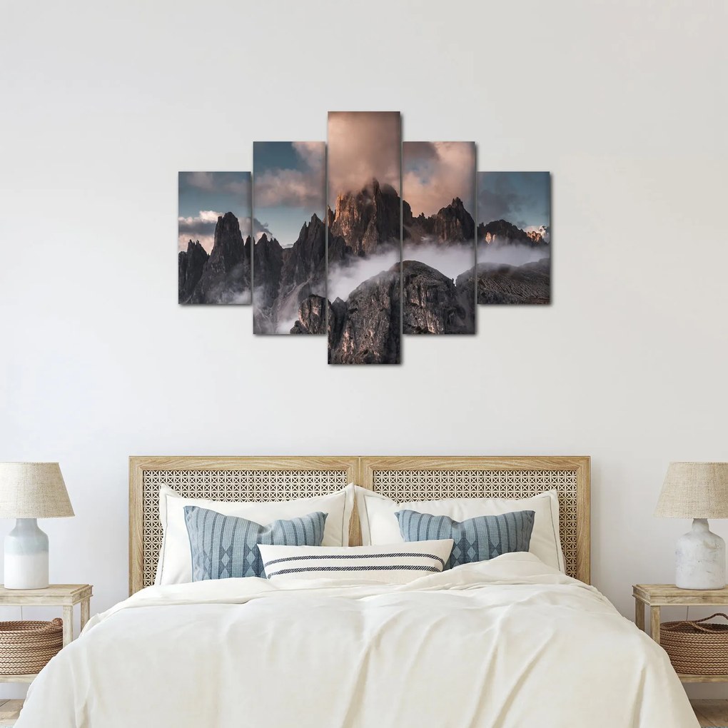 Kép - A ködben rejtett olasz dolomitok (150x105 cm)