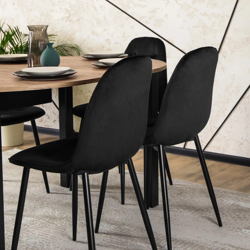 Bővíthető étkezőasztal 102–142 cm Craft tölgy / fekete színkombinációban – HARRY – ME-B-HARRY-DC-CZ-S