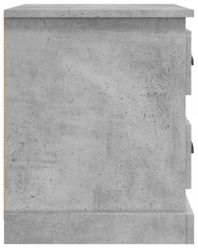2 db betonszürke szerelt fa éjjeliszekrény 39 x 39 x 47,5 cm