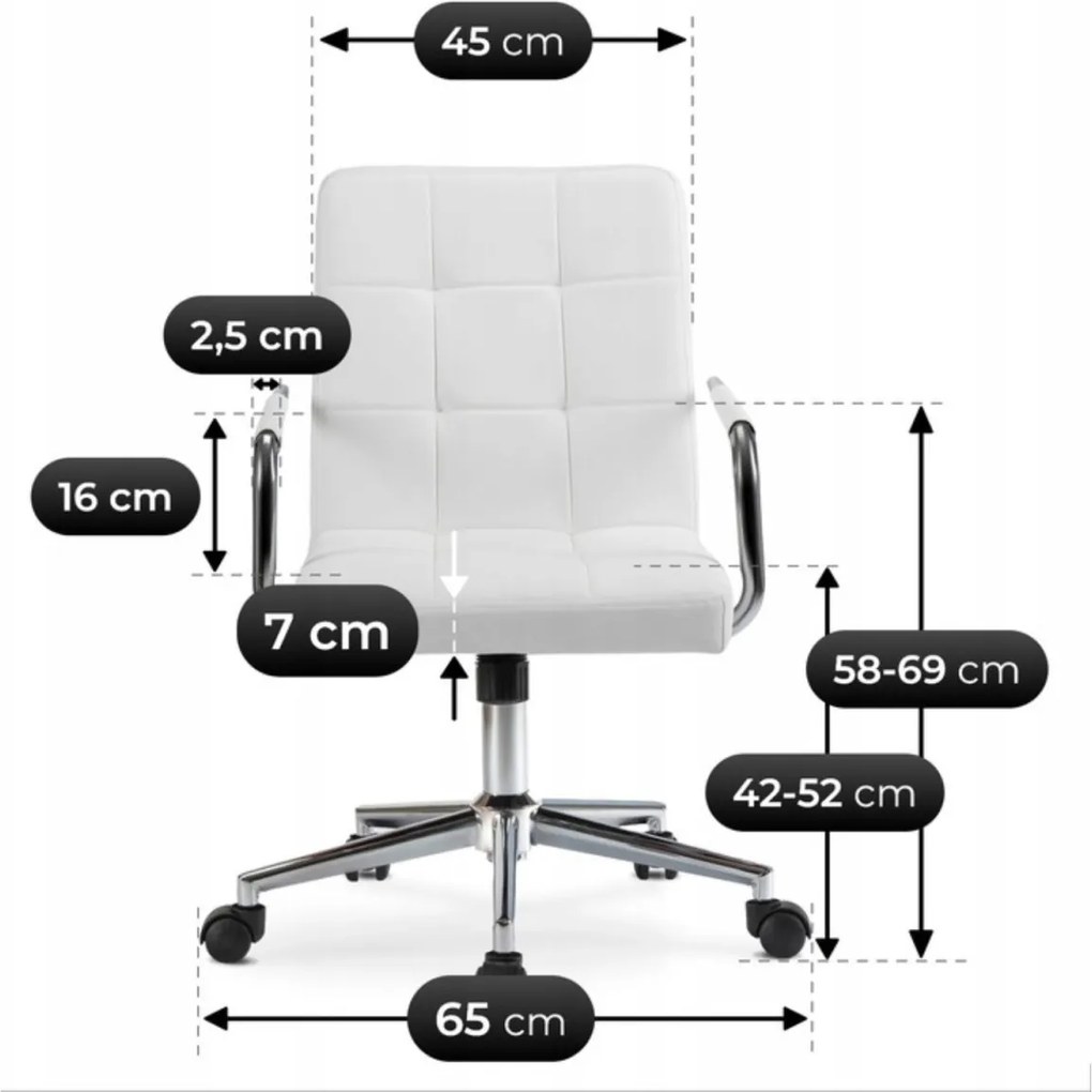 Forgószék ifjúsági fehér ökobőr. ASTRO