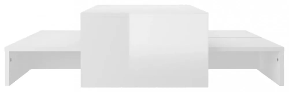 fehér szerelt rakásolható dohányzóasztalszett 100x100x26,5 cm