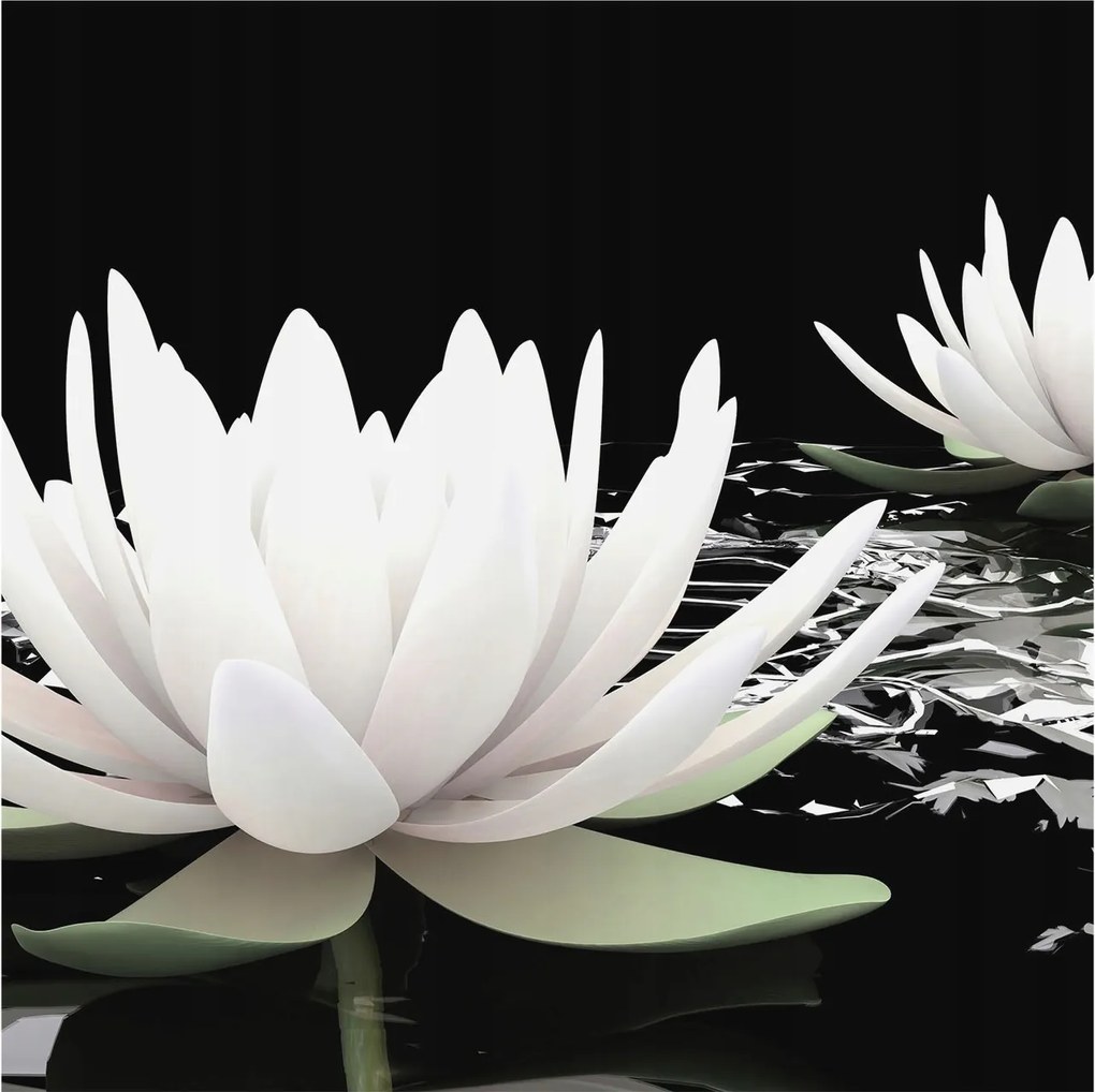 Dekoratív Fotótapéta Hálószobába Víz virágok 250x250 Ragasztó