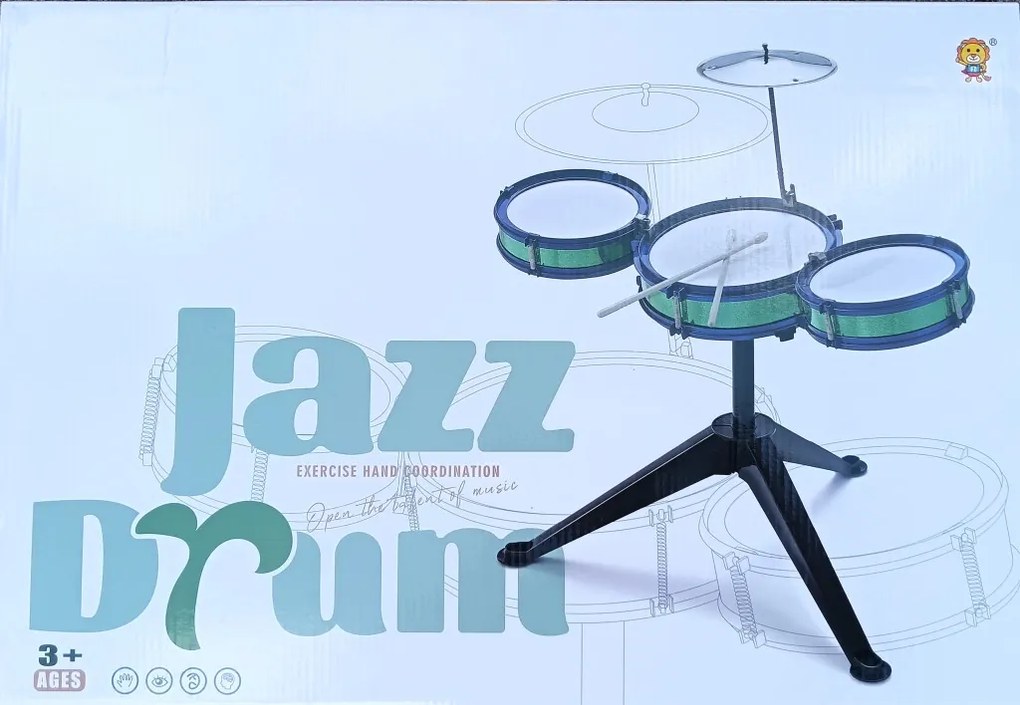 Nagy Jazz Dob Szett 4 Részes Cintányérral Játék Dobszett