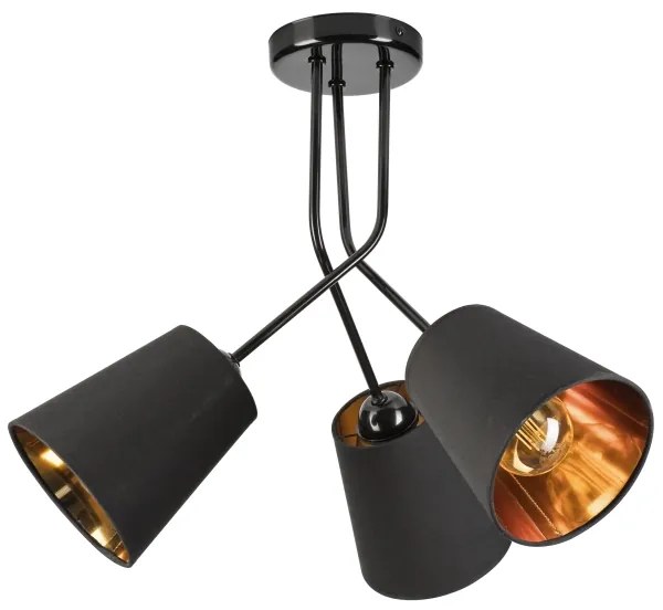 Csillár rúdon IRMA 3xE27/15W/230V fekete