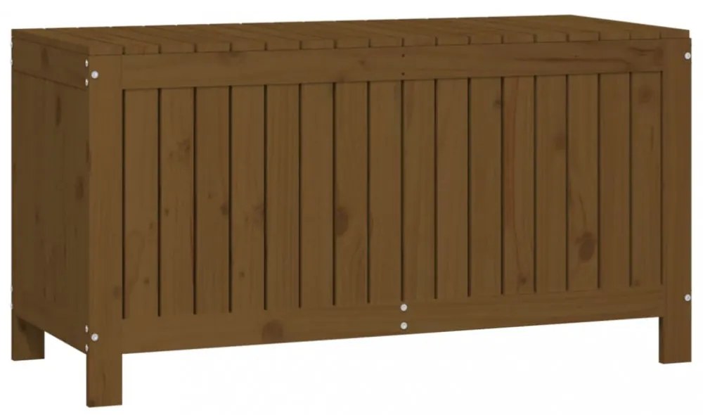 mézbarna tömör fenyőfa kerti tárolóláda 115 x 49 x 60 cm