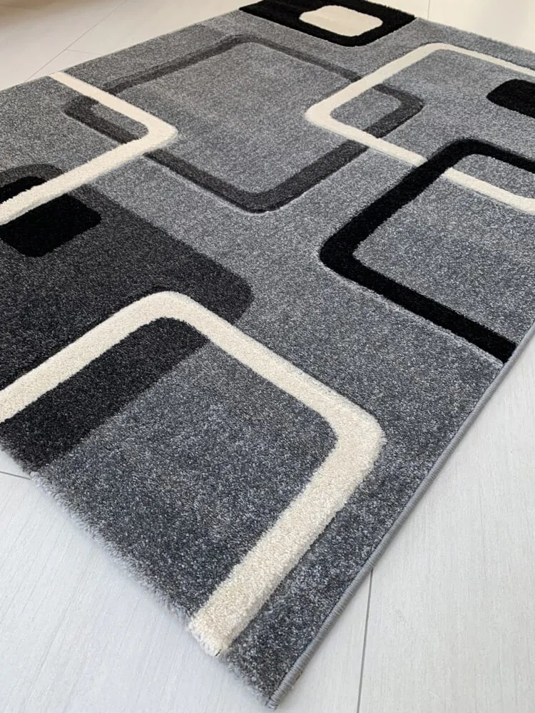 Karizma koczka mintás Szürke Fekete 84 (grey-black) szőnyeg 200x290