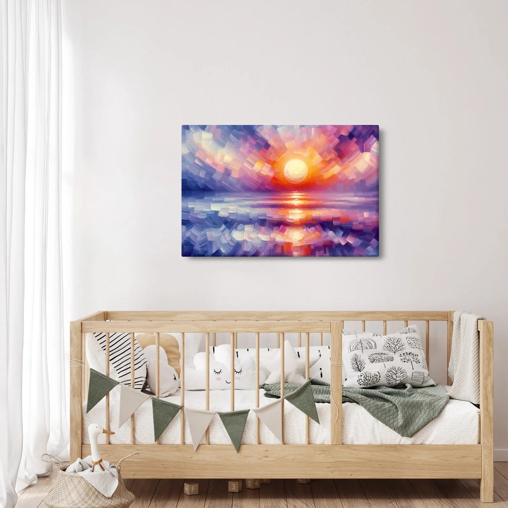 Kép - Színes művészi naplemente (90x60 cm)