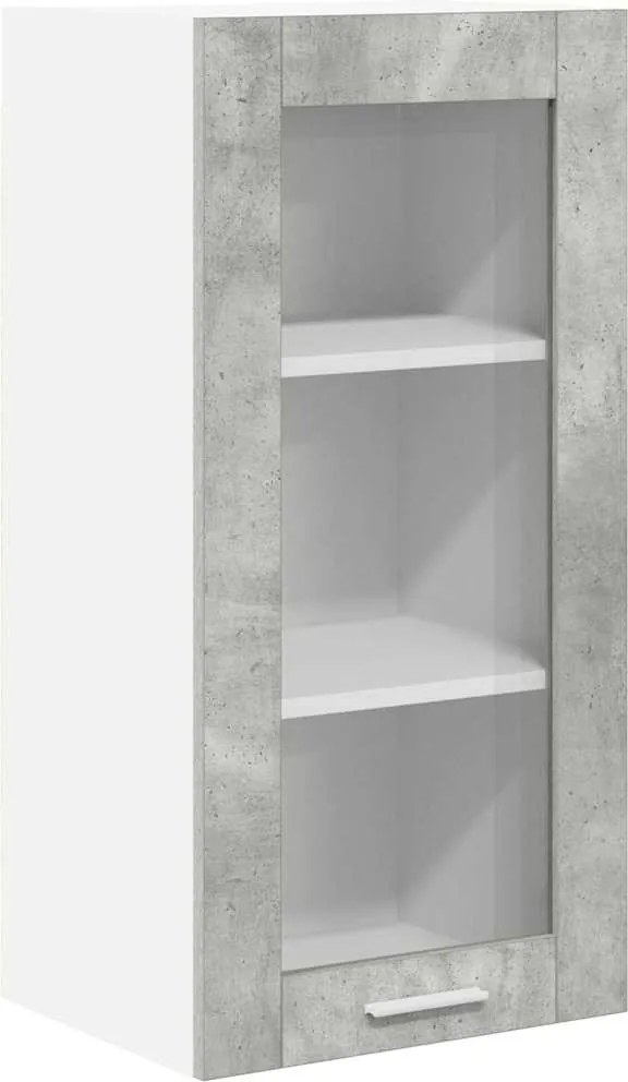 vidaXL Függő szekrény tárolóval Beton Szürke 40 x 31 x 80 cm Faanyag