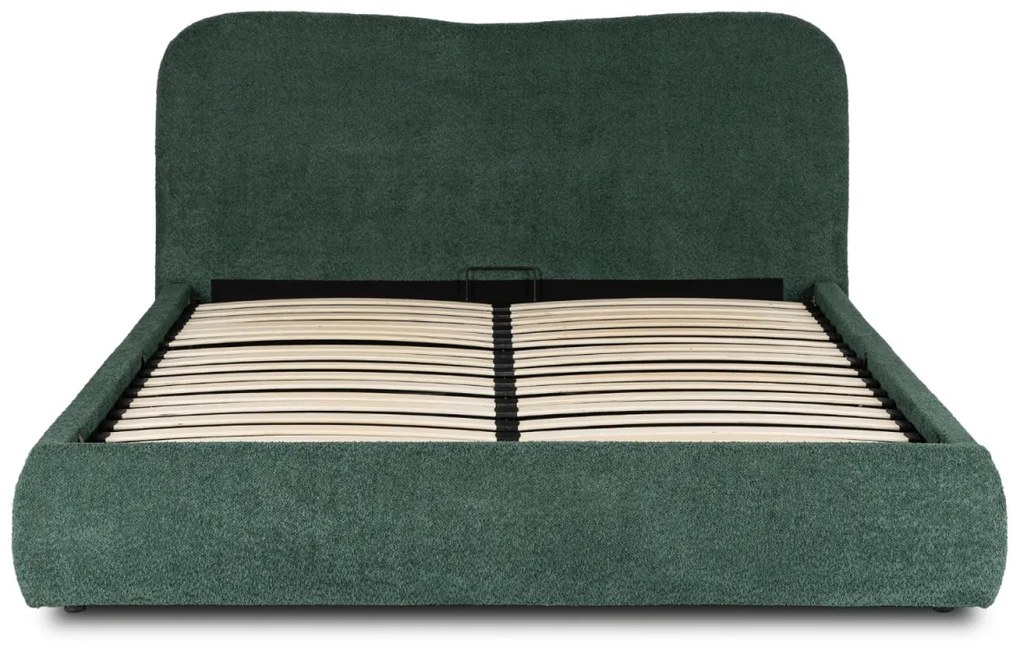 Kárpitozott Franciaágy Zöld Színben Ágynemütartóval. 160x200 BRISTOL